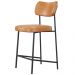 Banqueta Baixa Bar Cozinha Sala De Jantar Preto Elira L02 Couríssimo Whisky - Lyam Decor