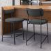 Banqueta Baixa Bar Cozinha Sala De Jantar Whisky Elira L02 Couríssimo Whisky Linho Chumbo - Lyam Decor