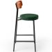 Banqueta Baixa Cozinha Sala Jantar Bancada Milão L02 Couríssimo Camel Facto Verde Musgo - Lyam Decor