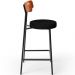 Banqueta Baixa Cozinha Sala Jantar Bancada Milão L02 Couríssimo Camel Linho Chumbo - Lyam Decor
