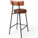 Banqueta Baixa Cozinha Sala Jantar Bancada Milão L02 Couríssimo Camel Marrom - Lyam Decor
