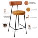 Banqueta Baixa Cozinha Sala Jantar Bancada Milão L02 Couríssimo Camel Whisky - Lyam Decor