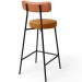 Banqueta Baixa Cozinha Sala Jantar Bancada Milão L02 Couríssimo Camel Whisky - Lyam Decor