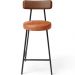Banqueta Baixa Cozinha Sala Jantar Bancada Milão L02 Couríssimo Marrom Camel - Lyam Decor