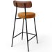 Banqueta Baixa Cozinha Sala Jantar Bancada Milão L02 Couríssimo Marrom Whisky - Lyam Decor
