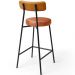 Banqueta Baixa Cozinha Sala Jantar Bancada Milão L02 Couríssimo Whisky Camel - Lyam Decor