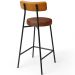 Banqueta Baixa Cozinha Sala Jantar Bancada Milão L02 Couríssimo Whisky Marrom - Lyam Decor