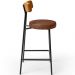 Banqueta Baixa Cozinha Sala Jantar Bancada Milão L02 Couríssimo Whisky Marrom - Lyam Decor