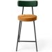 Banqueta Baixa Cozinha Sala Jantar Bancada Milão L02 Facto Verde Couríssimo Whisky - Lyam Decor