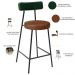 Banqueta Baixa Cozinha Sala Jantar Bancada Milão L02 Facto Verde Musgo Marrom - Lyam Decor