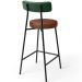 Banqueta Baixa Cozinha Sala Jantar Bancada Milão L02 Facto Verde Musgo Marrom - Lyam Decor