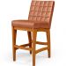 Banqueta Baixa Para Cozinha Bancada Bar Sala De Jantar Fixa Mila L02 Couríssimo Camel - Lyam Decor