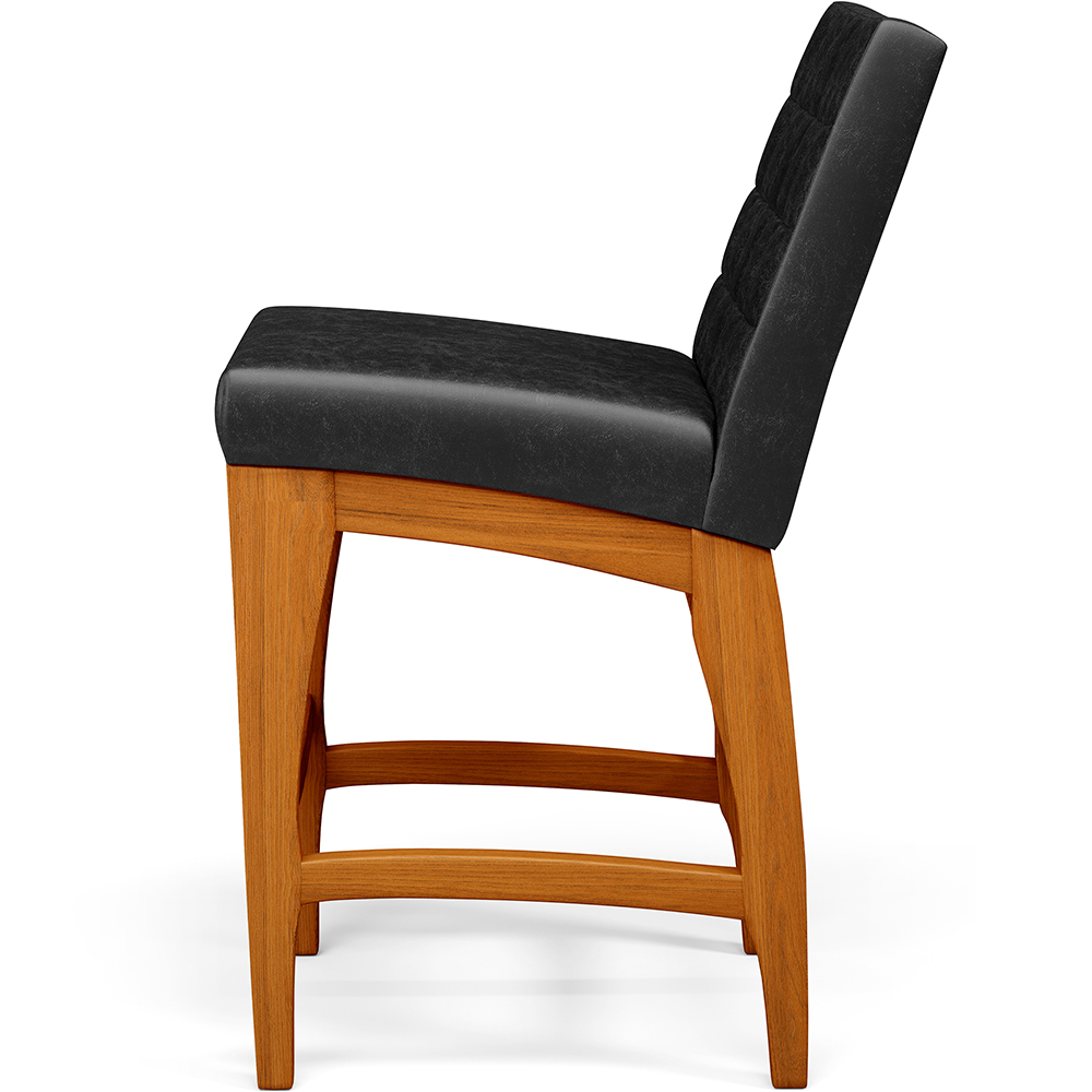 Banqueta Baixa Para Cozinha Bancada Bar Sala De Jantar Fixa Mila L02 Couríssimo Preto - Lyam Decor