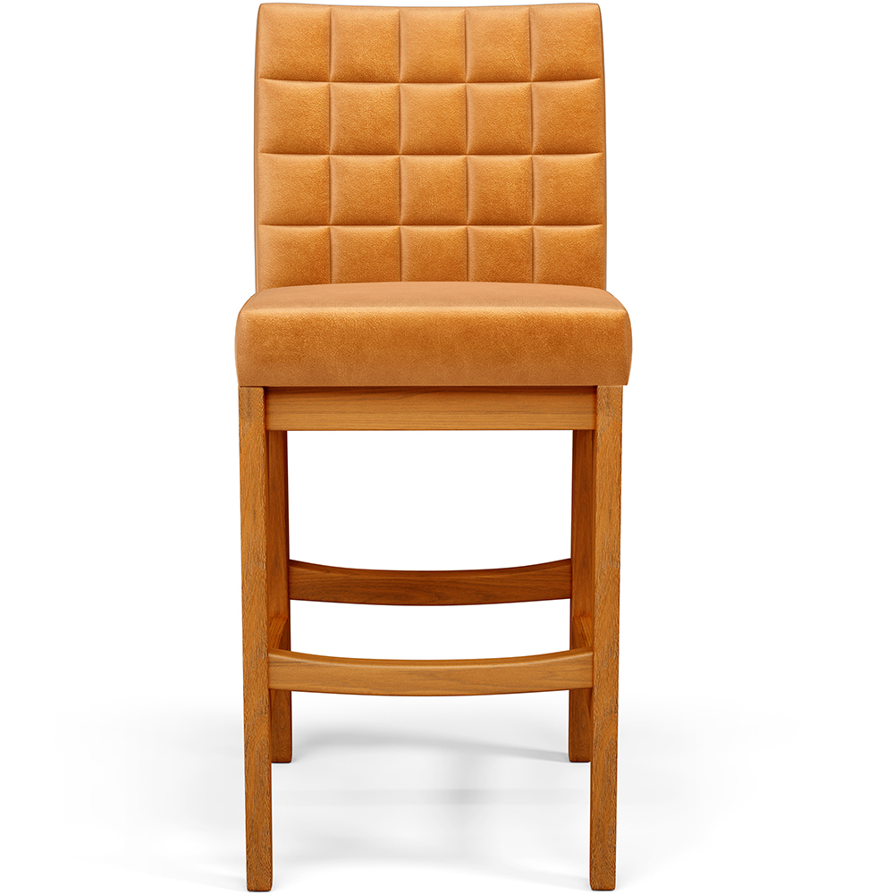 Banqueta Baixa Para Cozinha Bancada Bar Sala De Jantar Fixa Mila L02 Couríssimo Whisky - Lyam Decor