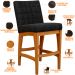 Banqueta Baixa Para Cozinha Bancada Bar Sala De Jantar Fixa Mila L02 Linho Chumbo - Lyam Decor
