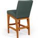 Banqueta Baixa Para Cozinha Bancada Bar Sala De Jantar Fixa Mila L02 Linho Verde Musgo - Lyam Decor