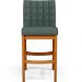 Banqueta Baixa Para Cozinha Bancada Bar Sala De Jantar Fixa Mila L02 Linho Verde Musgo - Lyam Decor