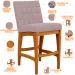 Banqueta Baixa Para Cozinha Bancada Bar Sala De Jantar Fixa Mila L02 Suede Rosê - Lyam Decor