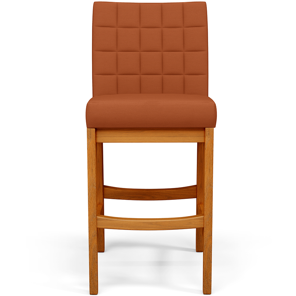 Banqueta Baixa Para Cozinha Bancada Bar Sala De Jantar Fixa Mila L02 Tecido Terracota - Lyam Decor