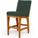 Banqueta Baixa Para Cozinha Bancada Sala De Jantar Fixa Mila L02 Suede Verde Musgo - Lyam Decor