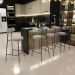 Banqueta Baixa Para Cozinha Sala De Jantar Bar Bancada Milão L02 Bouclê Creme - Lyam Decor