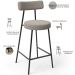 Banqueta Baixa Para Cozinha Sala De Jantar Bar Bancada Milão L02 Bouclê Creme - Lyam Decor