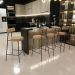 Banqueta Baixa Para Cozinha Sala De Jantar Bar Bancada Milão L02 Bouclê Mostarda - Lyam Decor