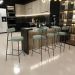 Banqueta Baixa Para Cozinha Sala De Jantar Bar Bancada Milão L02 Bouclê Oliva - Lyam Decor