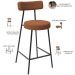 Banqueta Baixa Para Cozinha Sala De Jantar Bar Bancada Milão L02 Bouclê Terracota - Lyam Decor