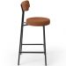 Banqueta Baixa Para Cozinha Sala De Jantar Bar Bancada Milão L02 Bouclê Terracota - Lyam Decor