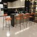 Banqueta Baixa Para Cozinha Sala De Jantar Bar Bancada Milão L02 Couríssimo Camel - Lyam Decor