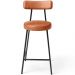 Banqueta Baixa Para Cozinha Sala De Jantar Bar Bancada Milão L02 Couríssimo Camel - Lyam Decor