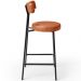 Banqueta Baixa Para Cozinha Sala De Jantar Bar Bancada Milão L02 Couríssimo Camel - Lyam Decor