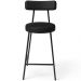 Banqueta Baixa Para Cozinha Sala De Jantar Bar Bancada Milão L02 Couríssimo Preto - Lyam Decor
