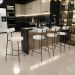 Banqueta Baixa Para Cozinha Sala De Jantar Bar Bancada Milão L02 Linho Champagne - Lyam Decor