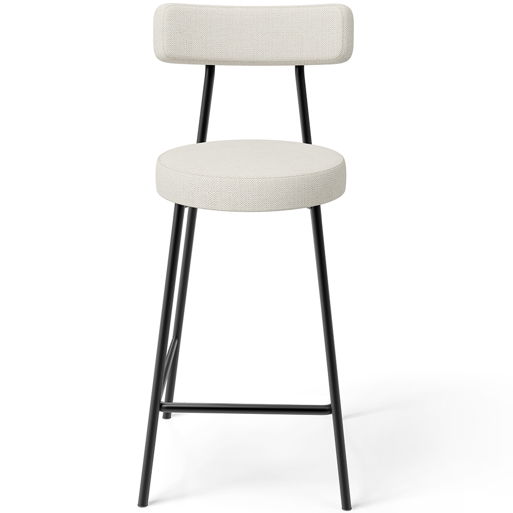 Banqueta Baixa Para Cozinha Sala De Jantar Bar Bancada Milão L02 Linho Champagne - Lyam Decor