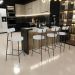 Banqueta Baixa Para Cozinha Sala De Jantar Bar Bancada Milão L02 Linho Cinza - Lyam Decor