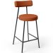Banqueta Baixa Para Cozinha Sala De Jantar Bar Bancada Milão L02 Tecido Terracota - Lyam Decor