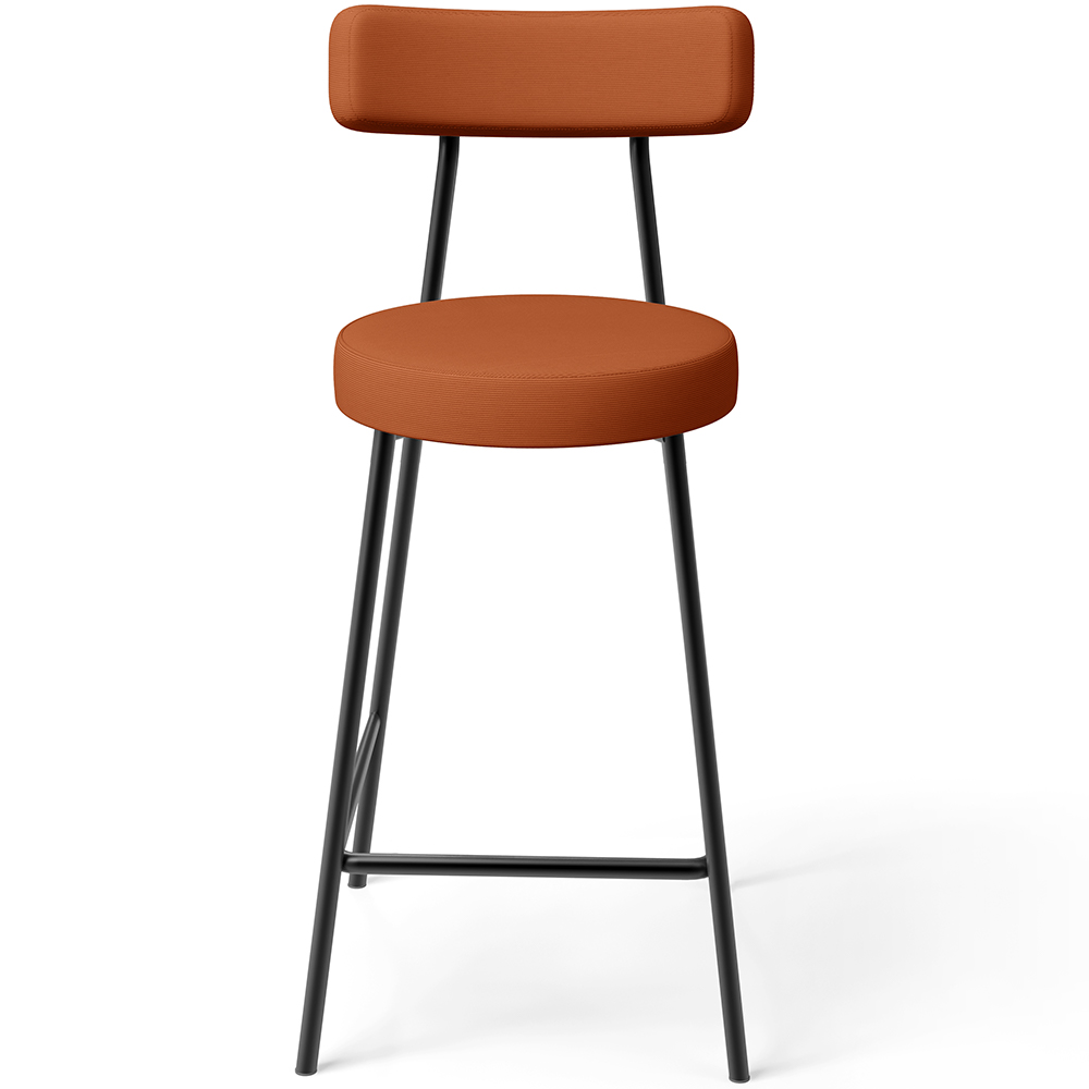 Banqueta Baixa Para Cozinha Sala De Jantar Bar Bancada Milão L02 Tecido Terracota - Lyam Decor
