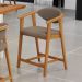 Banqueta Baixa Para Cozinha Sala de Jantar Bancada Cecília L02 Bouclê Bege - Lyam Decor