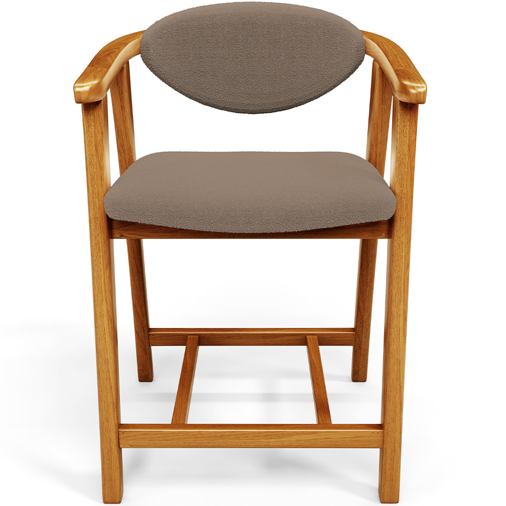 Banqueta Baixa Para Cozinha Sala de Jantar Bancada Cecília L02 Bouclê Bege - Lyam Decor