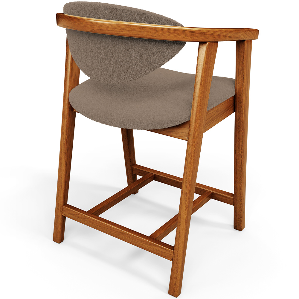 Banqueta Baixa Para Cozinha Sala de Jantar Bancada Cecília L02 Bouclê Bege - Lyam Decor