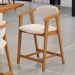 Banqueta Baixa Para Cozinha Sala de Jantar Bancada Cecília L02 Suede Bege - Lyam Decor