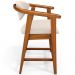 Banqueta Baixa Para Cozinha Sala de Jantar Bancada Cecília L02 Suede Bege - Lyam Decor