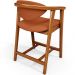 Banqueta Baixa Para Cozinha Sala de Jantar Bancada Cecília L02 Tecido Terracota - Lyam Decor