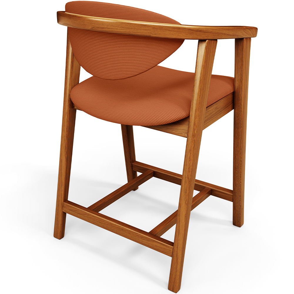Banqueta Baixa Para Cozinha Sala de Jantar Bancada Cecília L02 Tecido Terracota - Lyam Decor