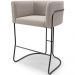 Banqueta Decorativa Fixa Baixa Base de Aço Preto Betina D02 Bouclê Creme C-54 - Lyam Decor
