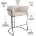 Banqueta Decorativa Fixa Baixa Base de Aço Preto Betina D02 Linho Cru D-461 - Lyam Decor