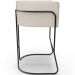 Banqueta Decorativa Fixa Baixa Base de Aço Preto Betina D02 Linho Cru D-461 - Lyam Decor