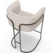 Banqueta Decorativa Fixa Baixa Base de Aço Preto Betina D02 Linho Cru D-461 - Lyam Decor